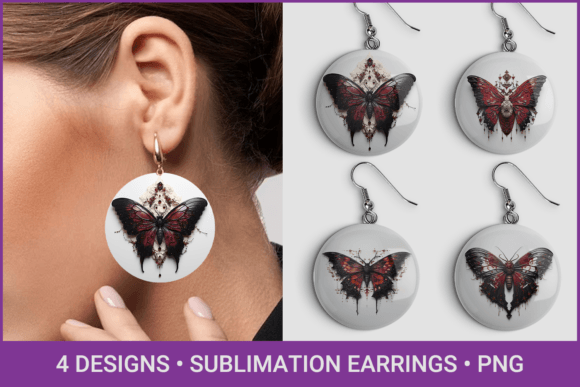 Download Halloween Moth Earrings Sublimation - Moth earrings sublimation Collection