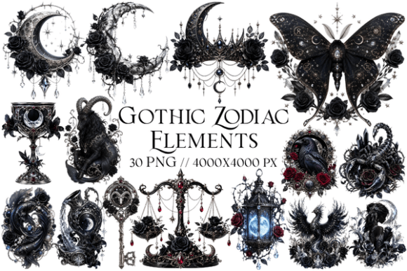 Download Gothic Zodiac Elements Clipart PNG - Clipart png Collection
