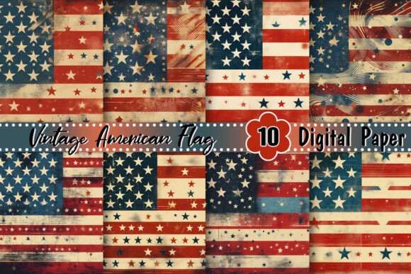 Download Vintage American Flag Background - Vintage Collection