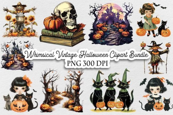 Download Whimsical Vintage Halloween Bundle PNG - Vintage Collection