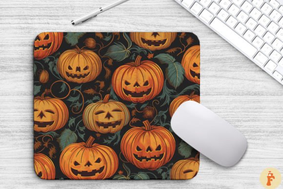 Download Vintage Halloween Pumpkin Mouse Pad - Vintage Collection