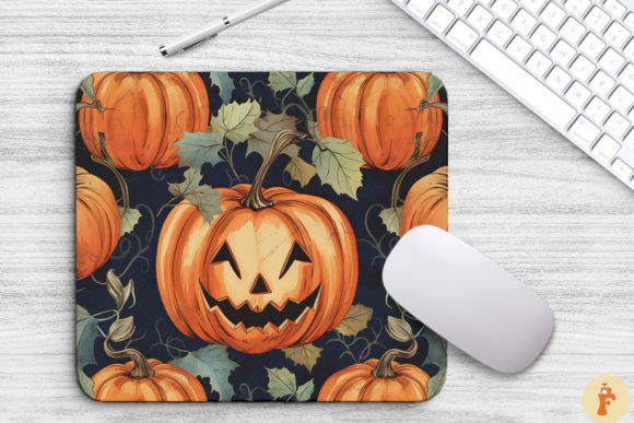 Download Vintage Halloween Pumpkin Mouse Pad - Vintage Collection