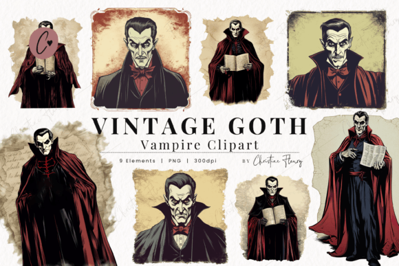 Download Vintage Goth Vampire Clipart - Vintage Collection