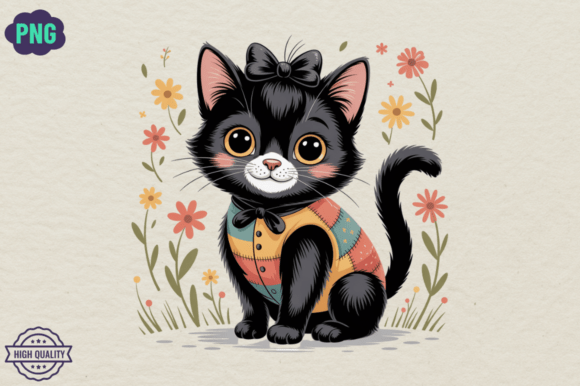Download Patchwork Cute Cat Halloween Clipart PNG - Clipart png Collection