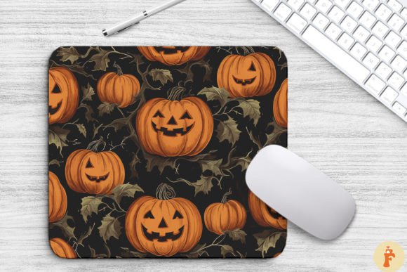 Download Vintage Halloween Pumpkin Mouse Pad - Vintage Collection
