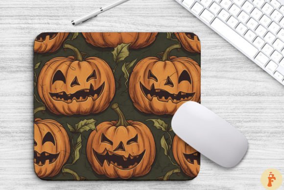 Download Vintage Halloween Pumpkin Mouse Pad - Vintage Collection