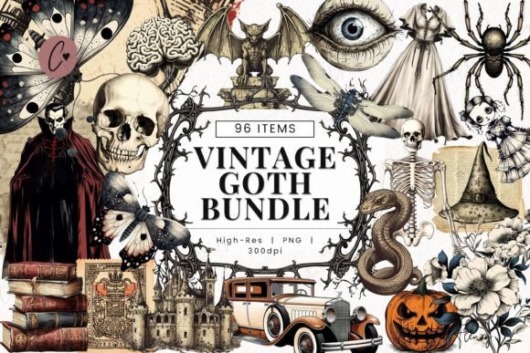 Download Vintage Goth Clipart Bundle - Vintage Collection