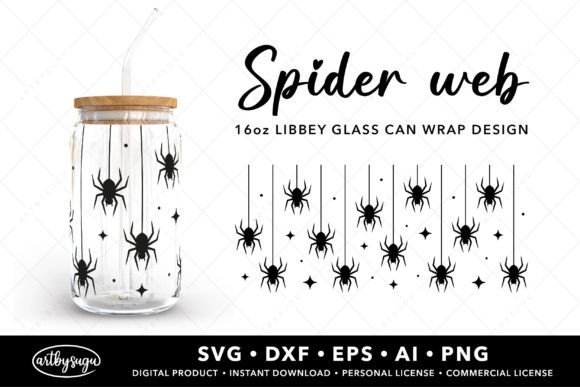 Download Halloween Spider Web Glass Can Wrap Svg - Halloween spider web Collection